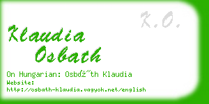 klaudia osbath business card